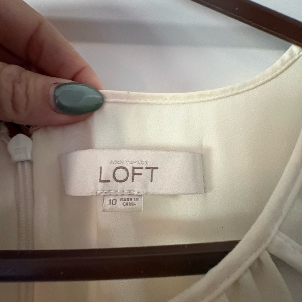 LOFT Stylish Pink and White Sleeveless Dress - Picture 4 of 6